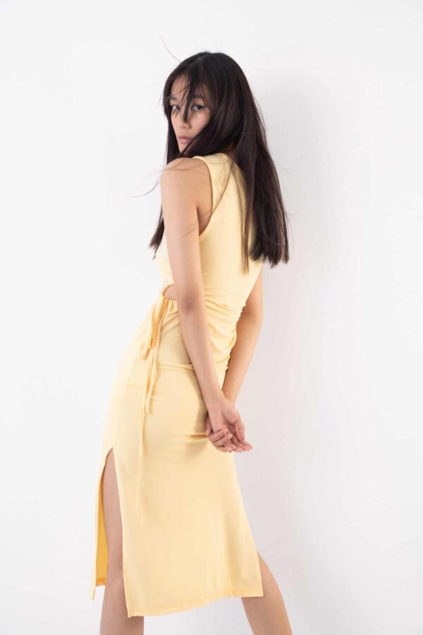 Φόρεμα midi κίτρινο-Make Your Image