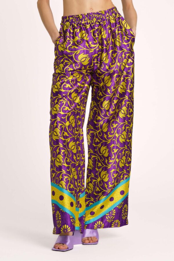 satin trousers with print art l6076 2 scaled