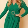 Φόρεμα Μίντι Mariah Green Plunge-Make Your Image