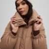 Women's Long Quilted Jacket Beige-Make Your Image