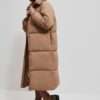 Women's Long Quilted Jacket Beige-Make Your Image