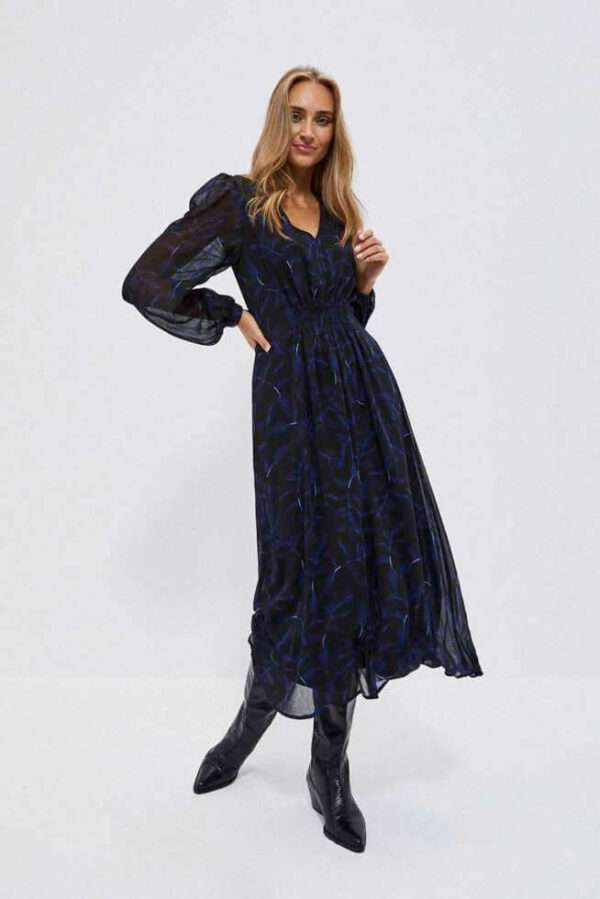 Φόρεμα Midi Blue Black-Make Your Image