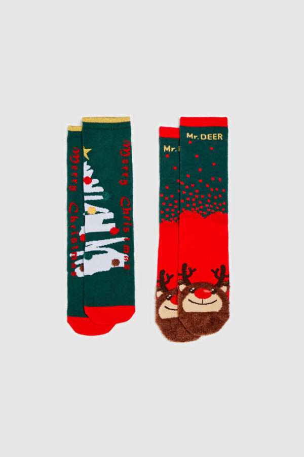 Χριστουγεννιάτικες κάλτσες πράσινες σετ 2 τμχ-Make Your Image