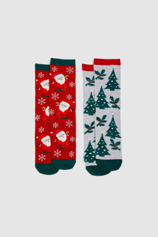 Χριστουγεννιάτικες κάλτσες κόκκινες πακέτο 2 τμχ-Make Your Image