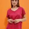 Μπλούζα Γυναικεία Βαμβακερή Με V Λαιμόκοψη Strawberry-Make Your Image