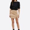 Beige Suede Mini Skirt-Make Your Image