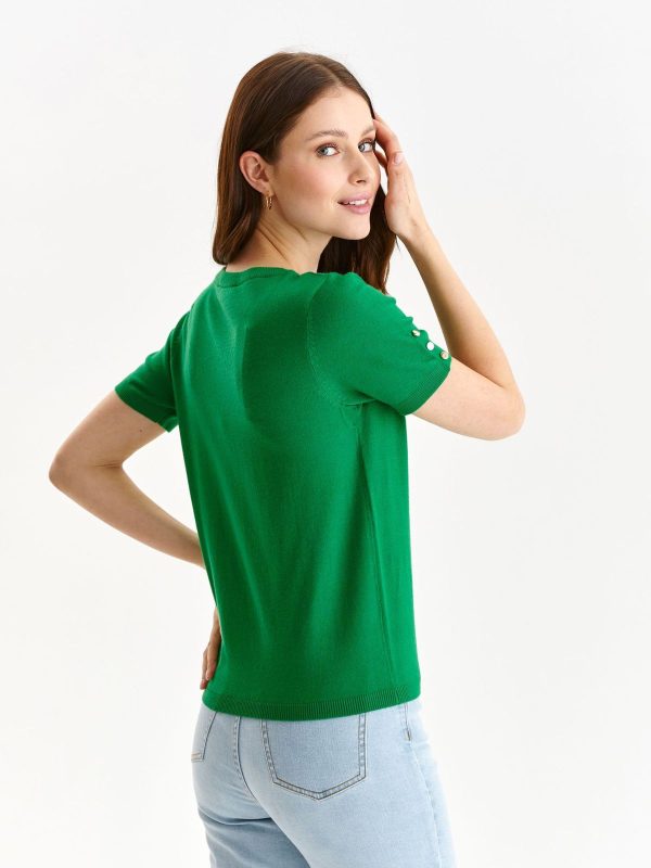 Πλεκτή γυναικεία μπλούζα με κοντό μανίκι-Make Your Image