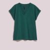 Women's Blouse With V Neck Palm Leaf-Make Your Image