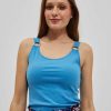 Women's Blouse with Decorative Rings Fresh Blue-Make Your Image