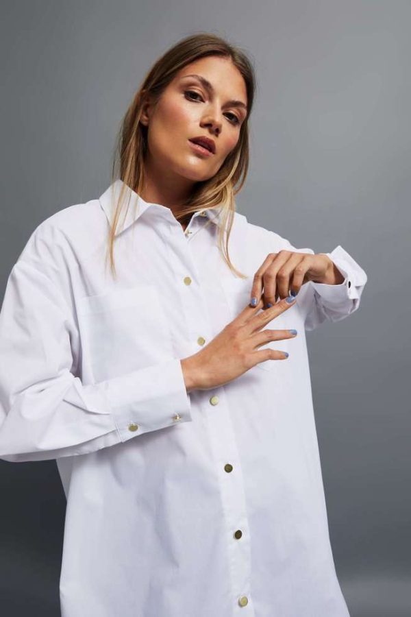 Women's Shirt Oversize White-Make Your Image