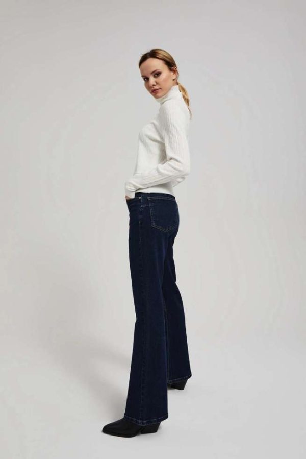 Women's Bell Bottom Jeans Navy-Make Your Image