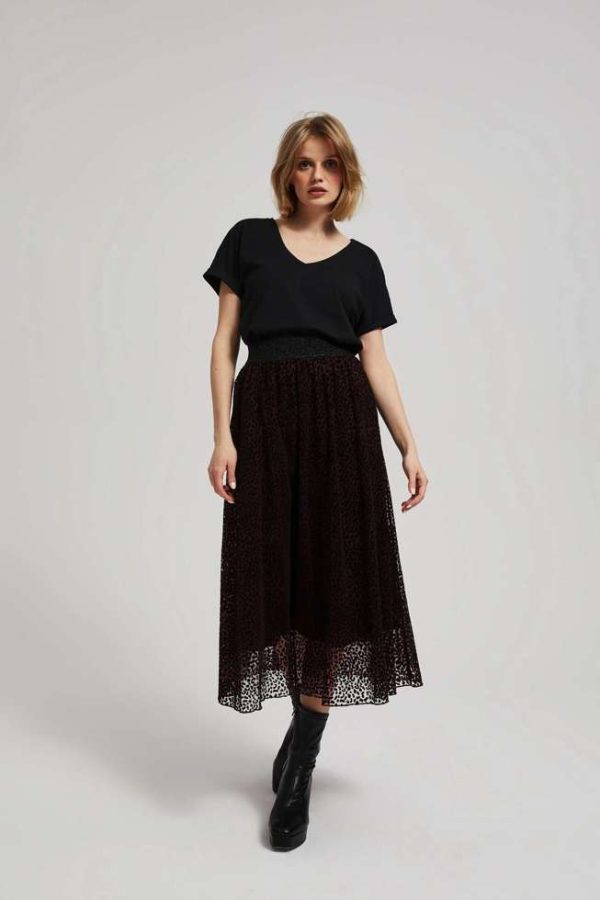 D. Brown Patterned Maxi Skirt-Make Your Image
