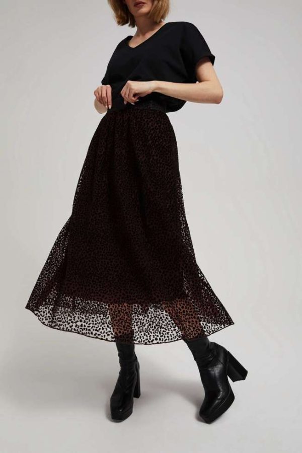 D. Brown Patterned Maxi Skirt-Make Your Image