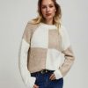 Women's Sweater Beige/White-Make Your Image