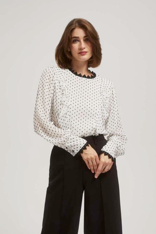 Women's Blouse with Ruffles and Puffy Sleeves-Make Your Image
