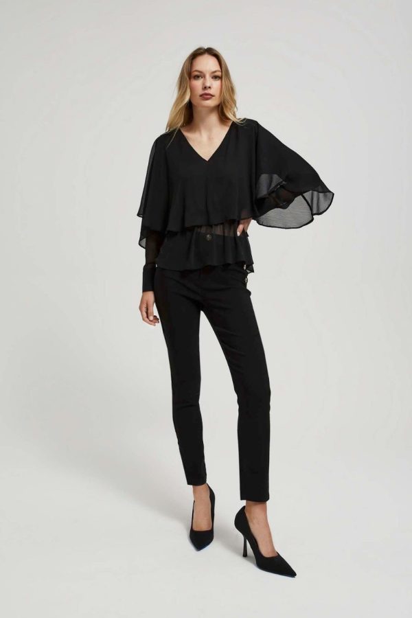 Women's Airy Blouse with Big Ruffles-Make Your Image
