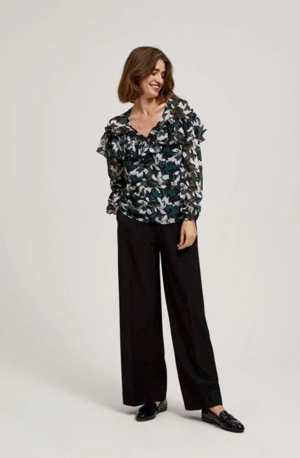 Women's Shirt with Ruffles and Floral Design-Make Your Image