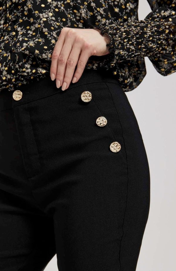 Women's Pants with Decorative Buttons-Make Your Image