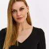 Women's Long Sleeve Black Blouse-Make Your Image