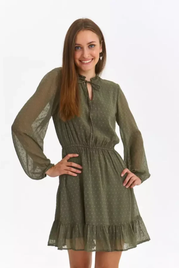 Dress with Ruffles Olive-Make Your Image