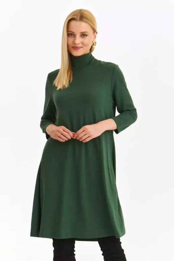 Green Turtleneck Dress-Make Your Image