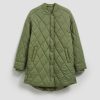 Women's Long Quilted Jacket Olive-Make Your Image