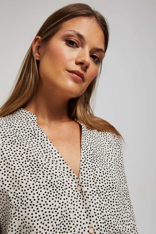 Women's Beige Polka Dot Shirt-Make Your Image