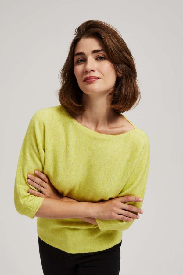 Women's Blouse with 3/4 Sleeves Lime-Make Your Image