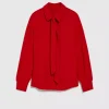 Women's Red Shirt with Tie-Make Your Image