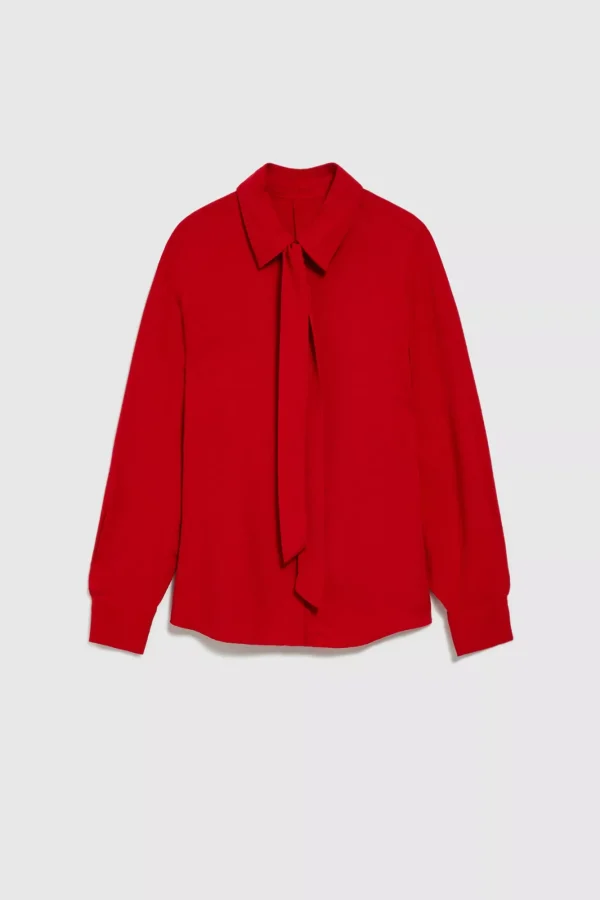 Women's Red Shirt with Tie-Make Your Image