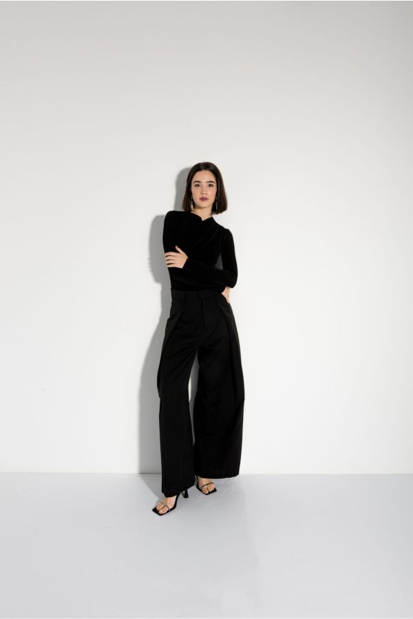 Women's Long Sleeve Blouse Black-Make Your Image