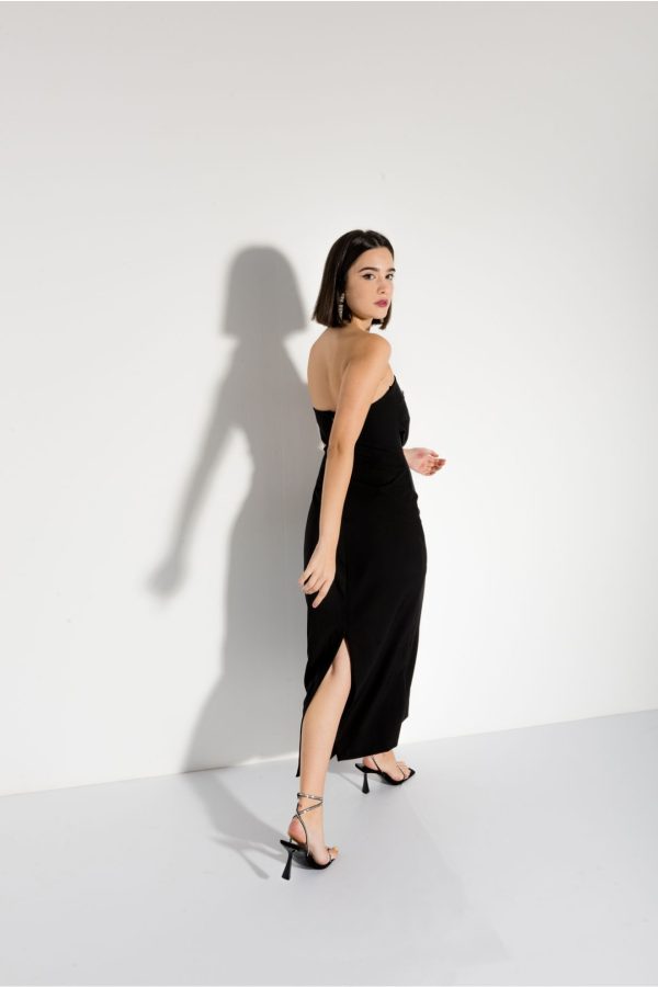Φόρεμα Midi Μαύρο Strapless-Make Your Image