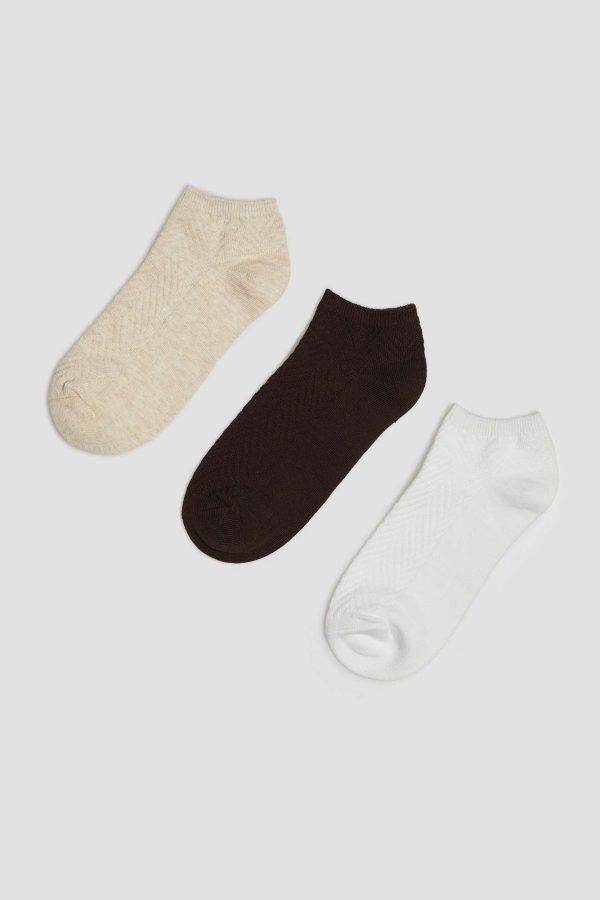 Women's Socks Beige Pack of 3 Pieces-Make Your Image