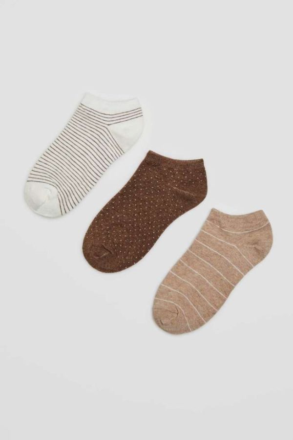 Κάλτσες Γυναικείες Βαμβακερές Πακέτο 3 Τεμαχίων Ριγέ-Πουά-Make Your Image