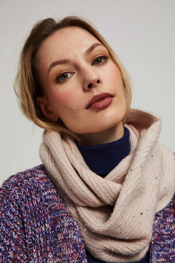 Women's Pink Knitted Scarf-Make Your Image