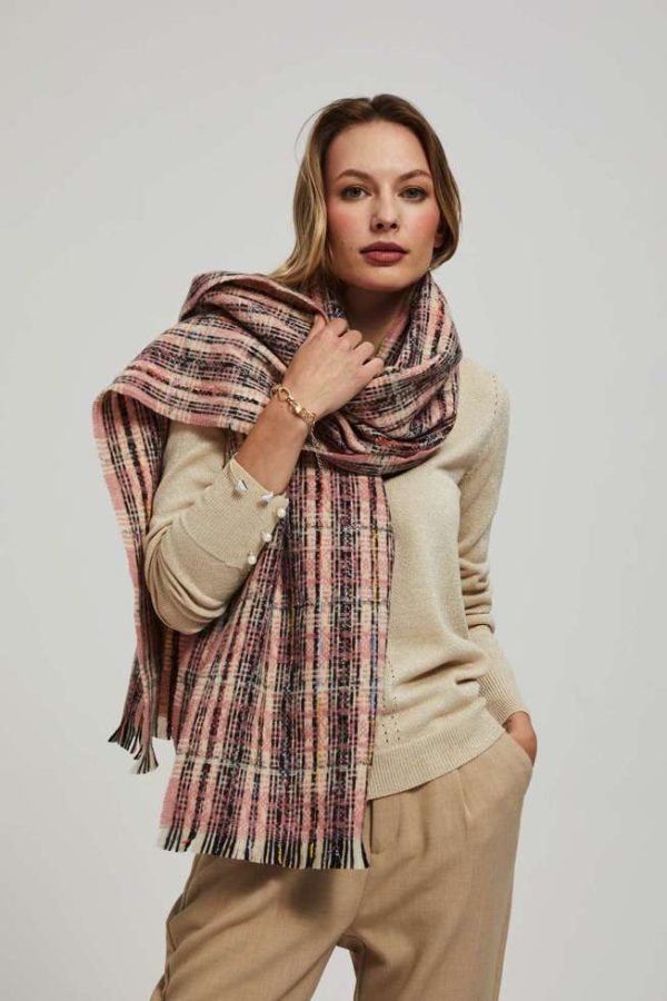 Women's Pink Plaid Scarf-Make Your Image
