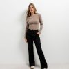 Women's Knitted Long Sleeve Beige Blouse-Make Your Image