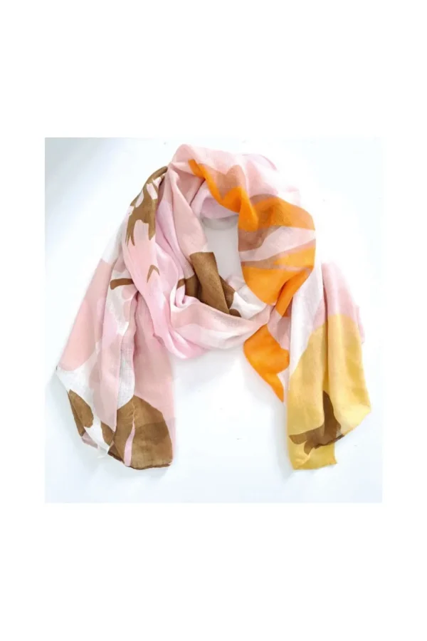 Women's Scarf with Flowers Light Pink-Make Your Image