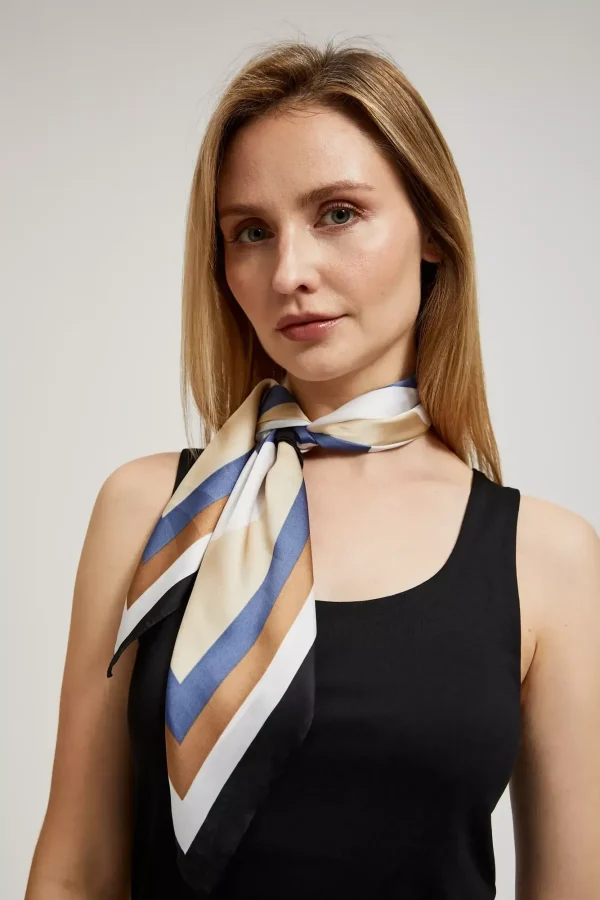 Women's Scarf with Geometric Patterns Navy Blue-Make Your Image