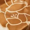Κασκόλ Γυναικείο με Στάμπα Λουλούδια Light Brown-Make Your Image