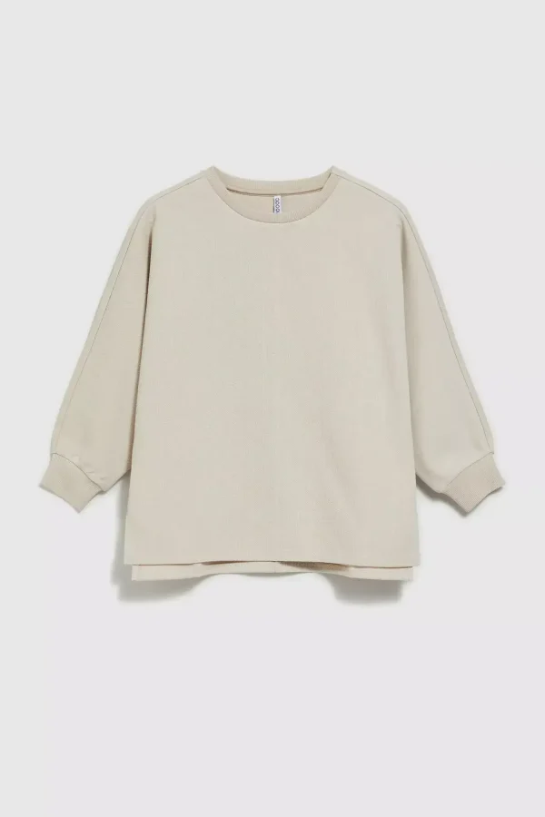 Women's Soft Sweater with 3/4 Sleeves Beige-Make Your Image