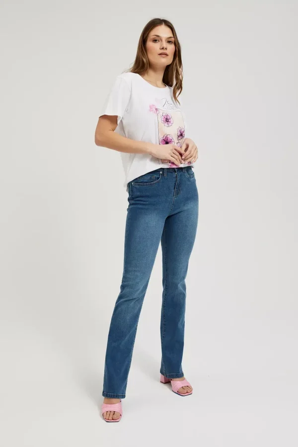 Women's Blue Bootcut Jeans-Make Your Image