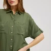 Women's Short Sleeve Khaki Shirt-Make Your Image