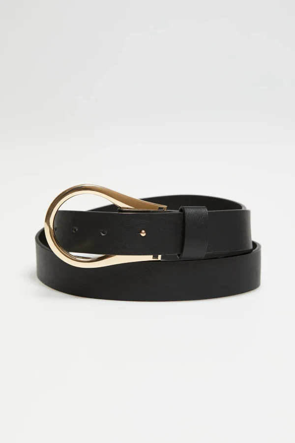 Women's Belt with Gold Buckle Black-Make Your Image