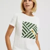 Women's Short Sleeve Blouse with Off White Design - Make Your Image
