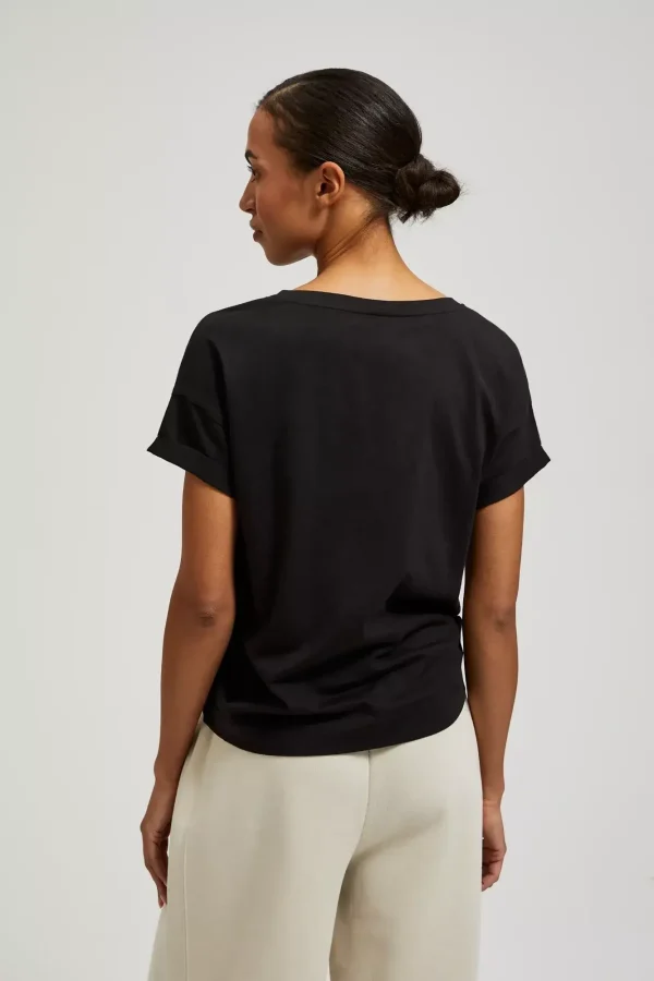 Women's Short-Sleeve Blouse with Black-Make Your Image Design
