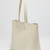 Women's Shopper Shoulder Bag Off White-Make Your Image