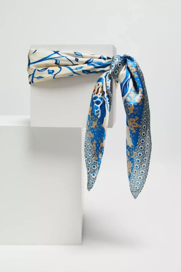 Women's Scarf with Pattern Blue-Make Your Image