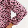 Women's Blouse with Puffy Sleeves Pink-Make Your Image