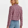 Women's Long Sleeve Shirt with Romantic Pattern Pink-Make Your Image